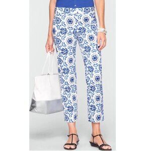 Talbots Heritage Blue and white cropped pants sz10